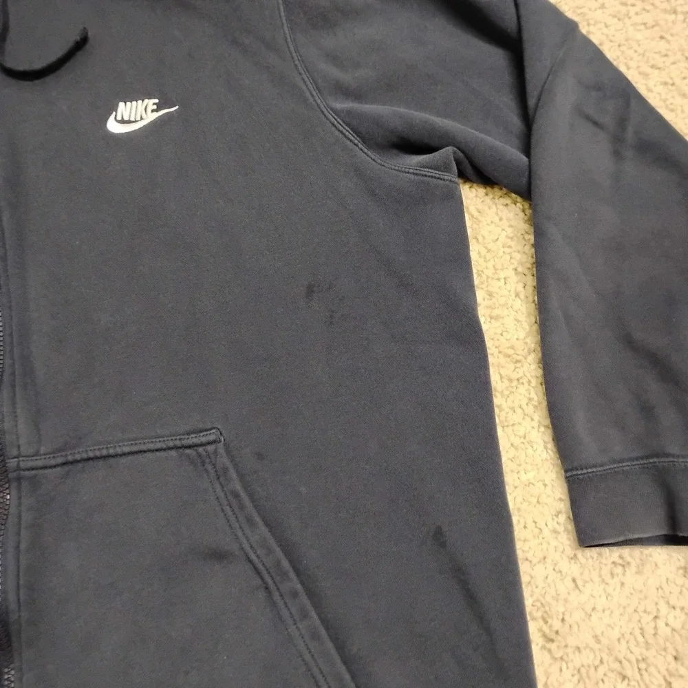 Nike Hoodie Mens 2XL Blue Full Zip Jacket Sweatshirt Gym Run Y2K Skate Designer